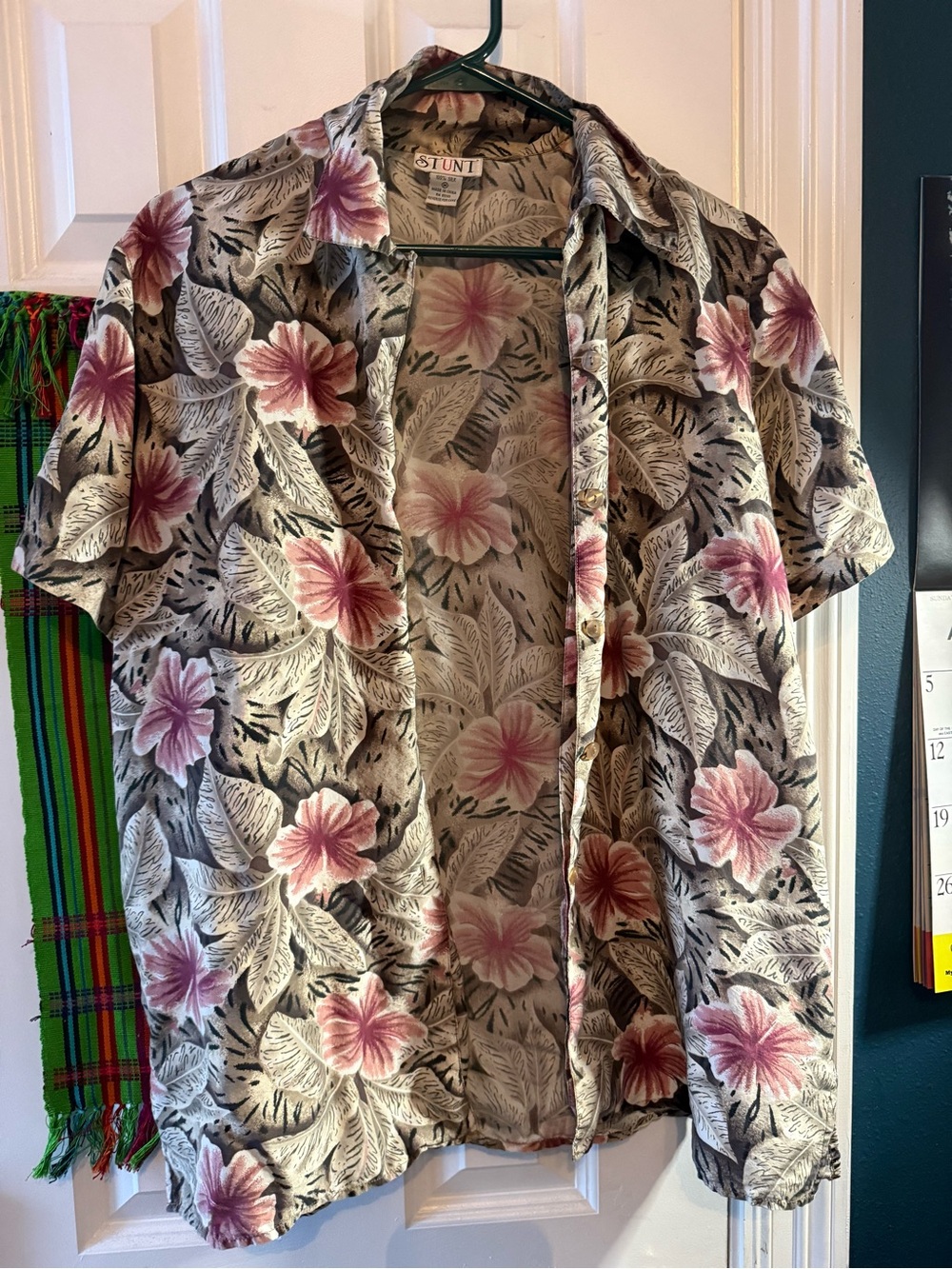 Women’s Floral Button-Up Shirt in Pink and Black